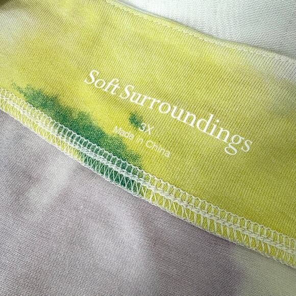 Soft Surroundings Watercolor Floral Long Sleeve Tunic Top Floral Multicolor 3X - Picture 6 of 8